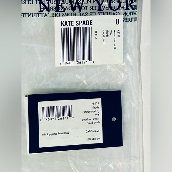 Kate Spade ♠️ Shade Quilted Cloud 🌧️ Clutch/Crossbody - Picture 7 of 8